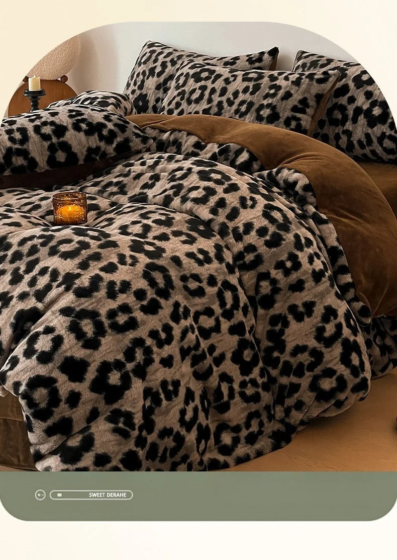 Samt-Bettwäsche-Set – Winterwärme – Doppel Queen Grösse