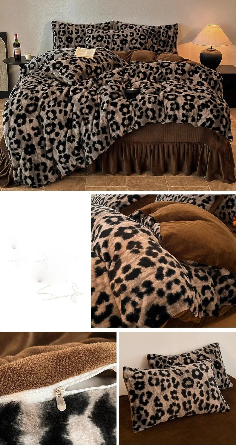 Samt-Bettwäsche-Set – Winterwärme – Doppel Queen Grösse