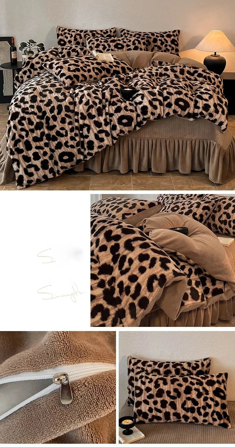 Samt-Bettwäsche-Set – Winterwärme – Doppel Queen Grösse