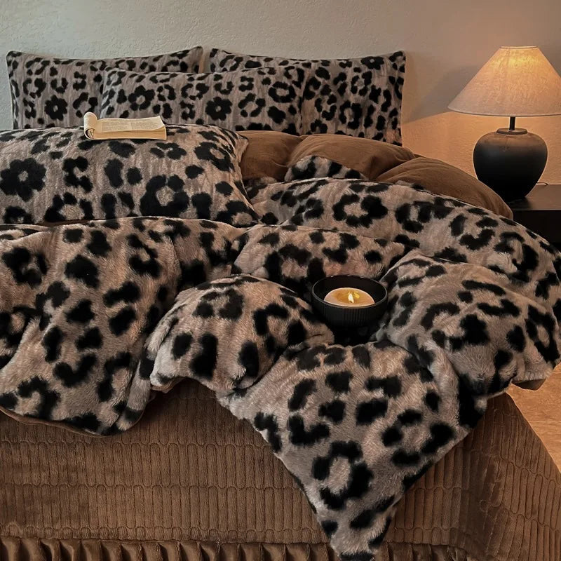 Samt-Bettwäsche-Set – Winterwärme – Doppel Queen Grösse