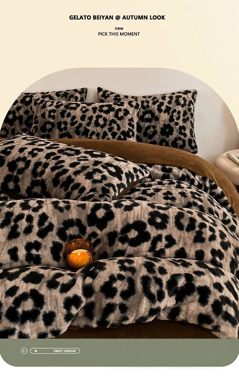 Samt-Bettwäsche-Set – Winterwärme – Doppel Queen Grösse