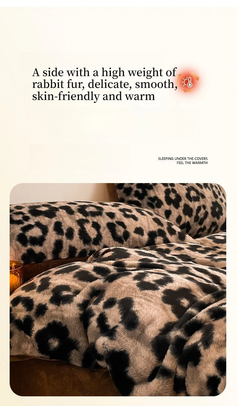 Samt-Bettwäsche-Set – Winterwärme – Doppel Queen Grösse