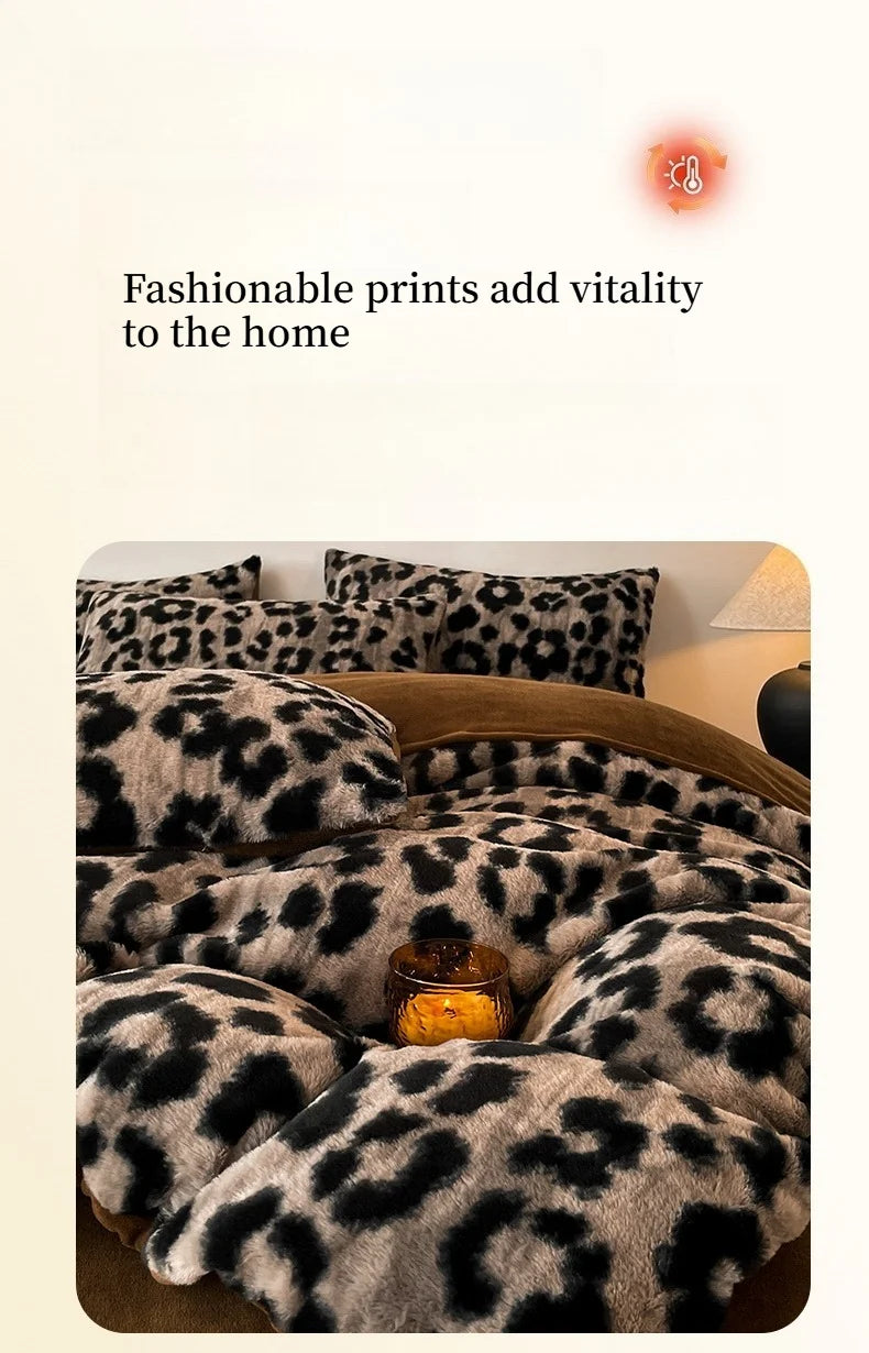 Samt-Bettwäsche-Set – Winterwärme – Doppel Queen Grösse