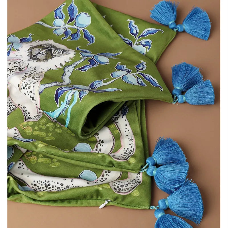 Samt Kissenbezug im chinesischen Stil Farbe: wie abgebildet Grösse: 60x60cm