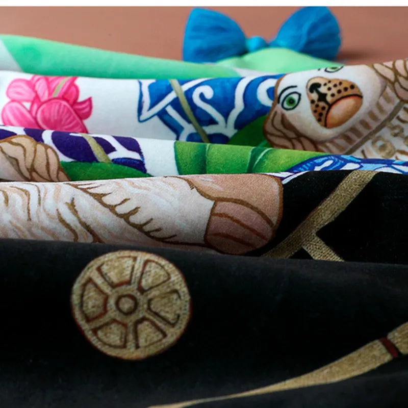 Samt Kissenbezug im chinesischen Stil, doppelseitig, Grösse: 60x60 cm