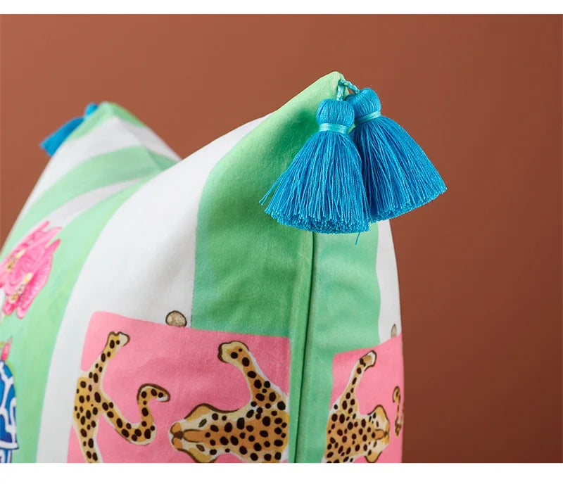 Samt Kissenbezug im chinesischen Stil, Farbe: wie abgebildet, Grösse: 60x60 cm