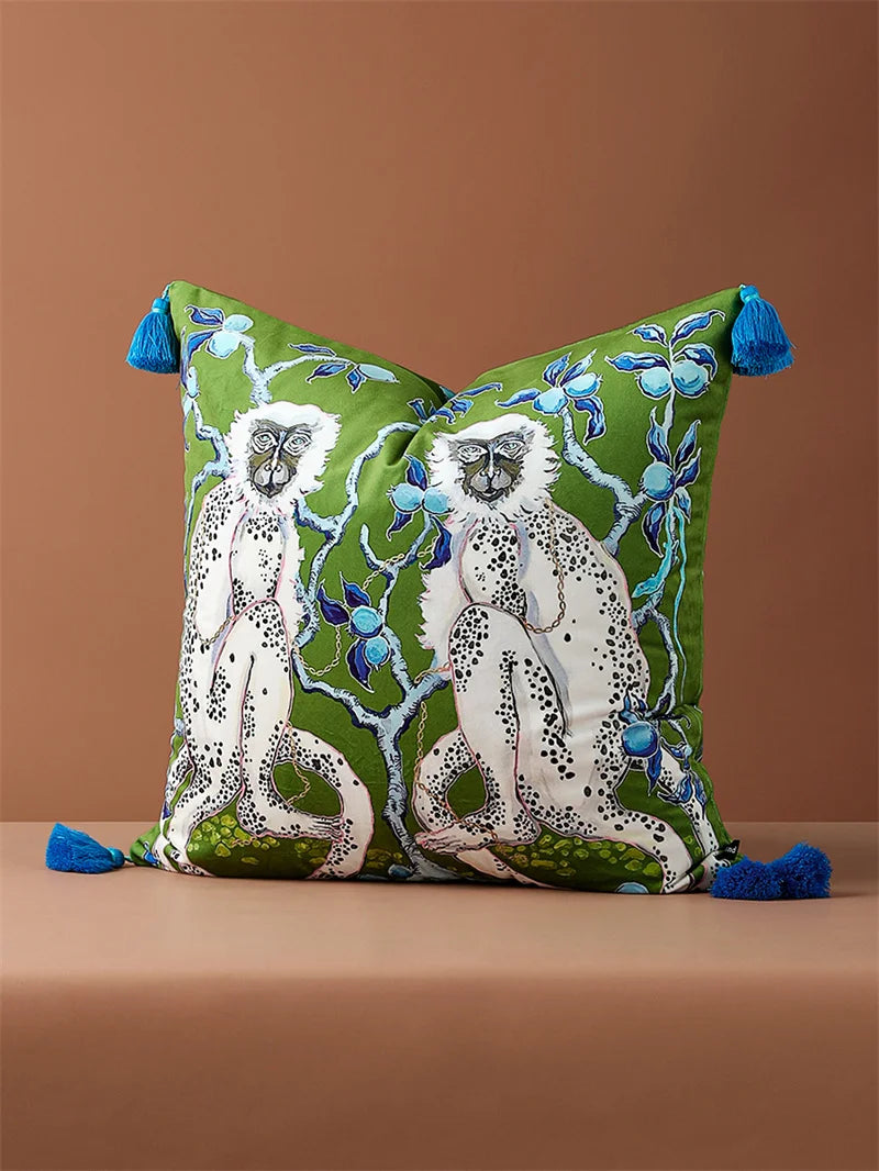 Samt Kissenbezug im chinesischen Stil, Farbe: wie abgebildet, Grösse: 60x60 cm