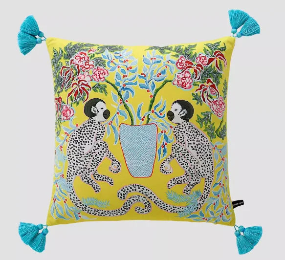 Samt Kissenbezug, chinesischer Stil, Tierdruck, Farbe: wie abgebildet, Grösse: 60x60 cm