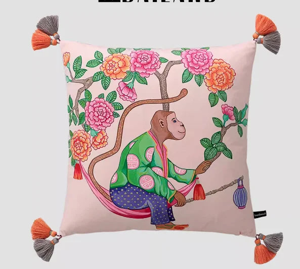 Chinesischer Samt Kissenbezug, doppelseitig, Grösse: 60x60 cm, Farbe: wie abgebildet