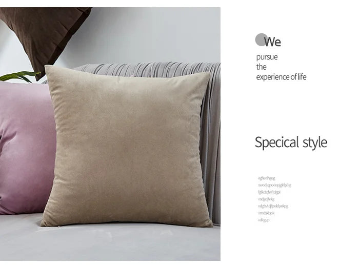 Samt Kissenbezug einfarbig 45x45 cm edel für Sofa