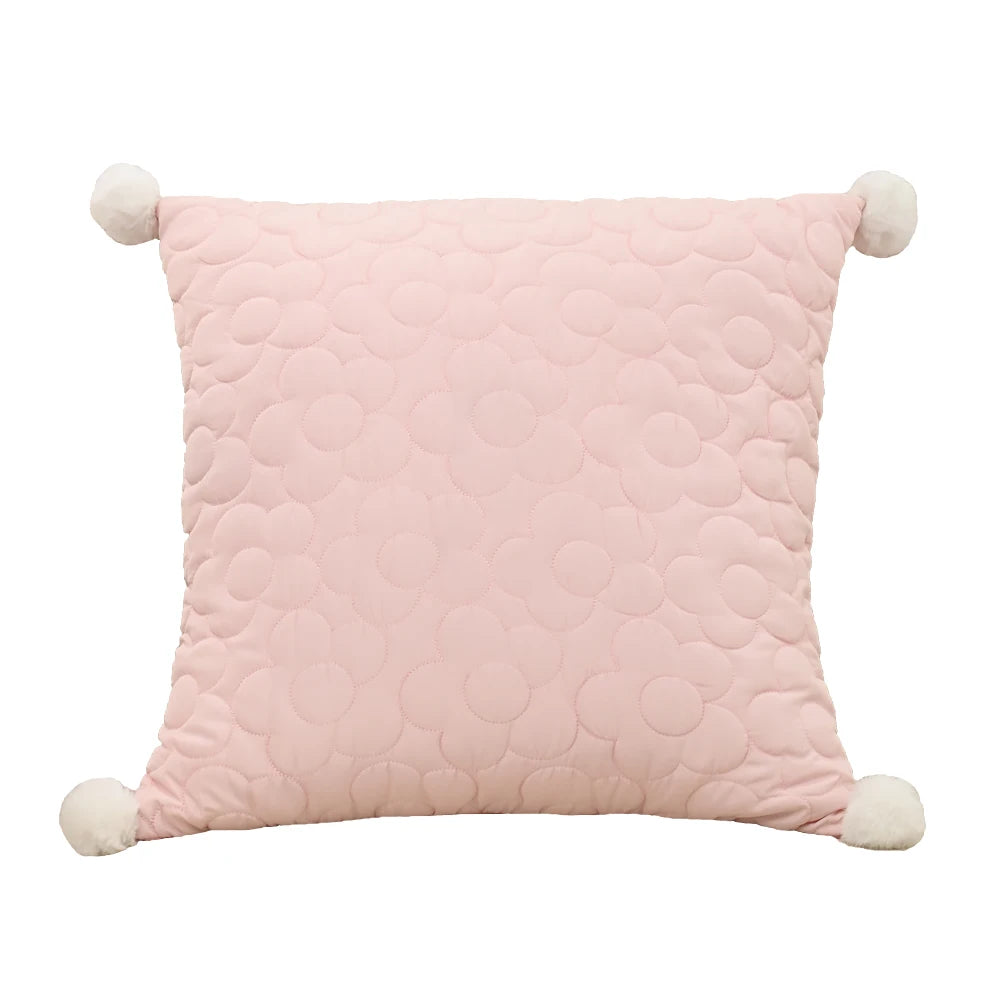 Samtiges Plüschhasen-Kissen – Süsses Blumenmuster 45x45cm