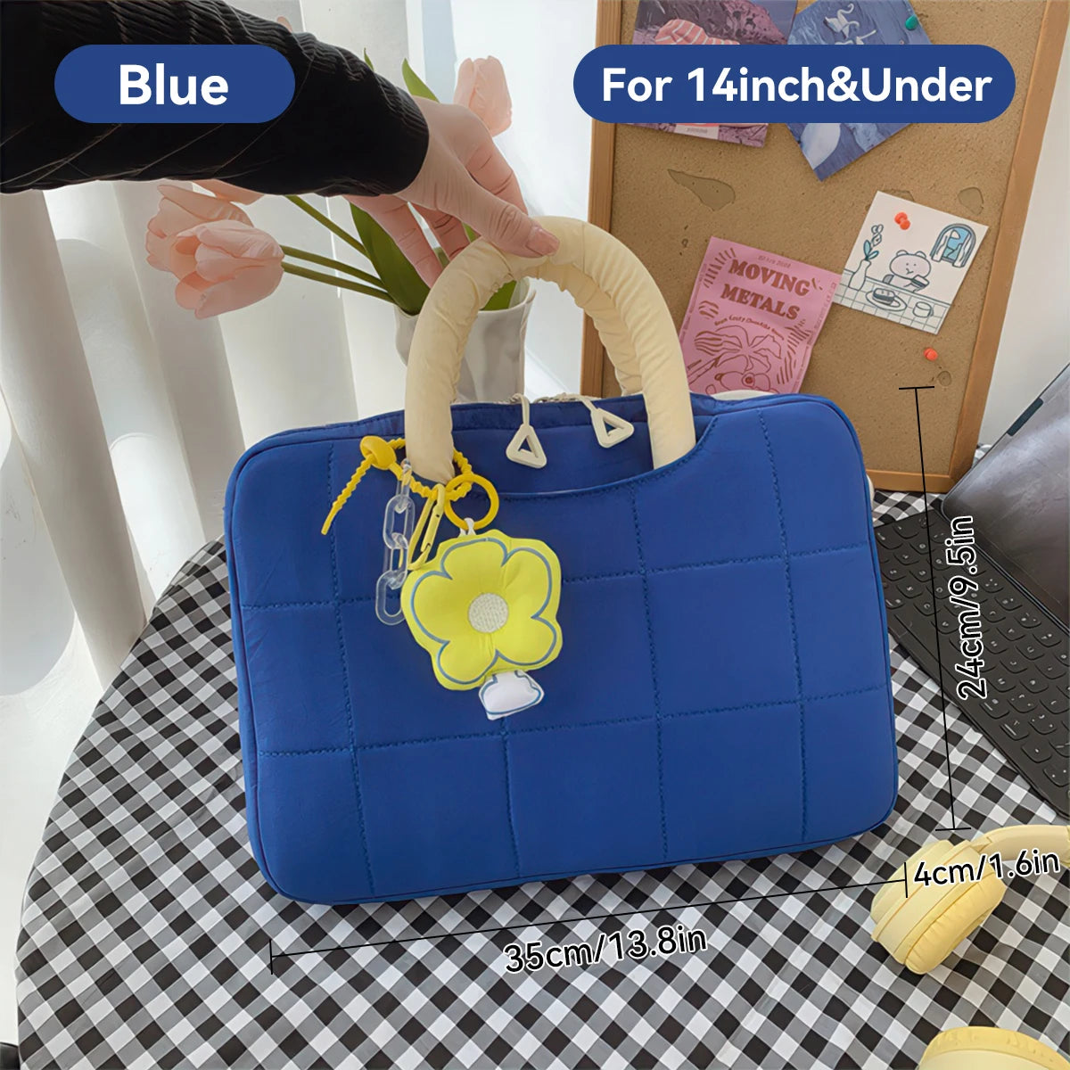 Laptop-Hülle – Polyester Karo – 14/16 Zoll Optionen