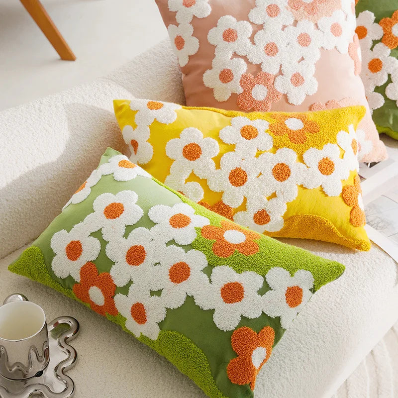 Bestickte Kissenbezüge – Luxusblumen – 45x45, 30x50