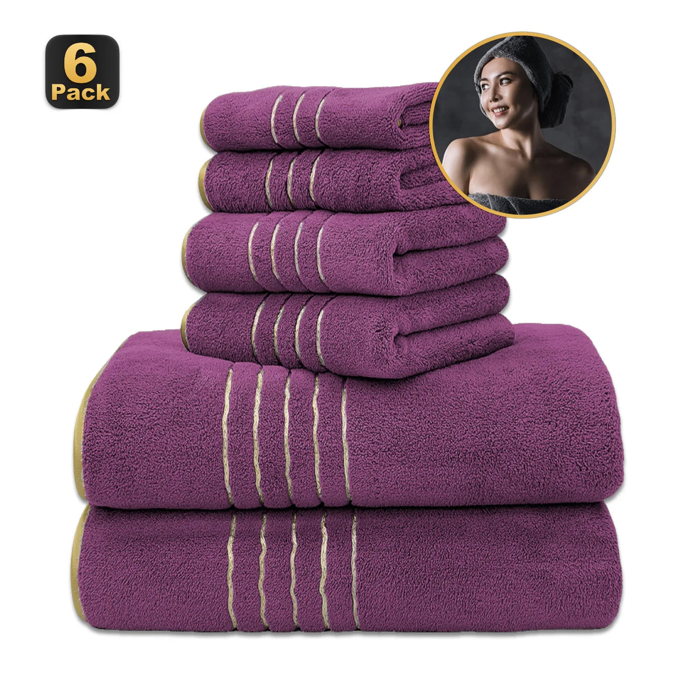 Velour Handtuchset – Sanft, Schnell Trocknend – 70x140 cm