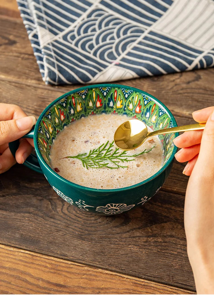 Retro Keramikbecher – Grosse 400ml Kapazität