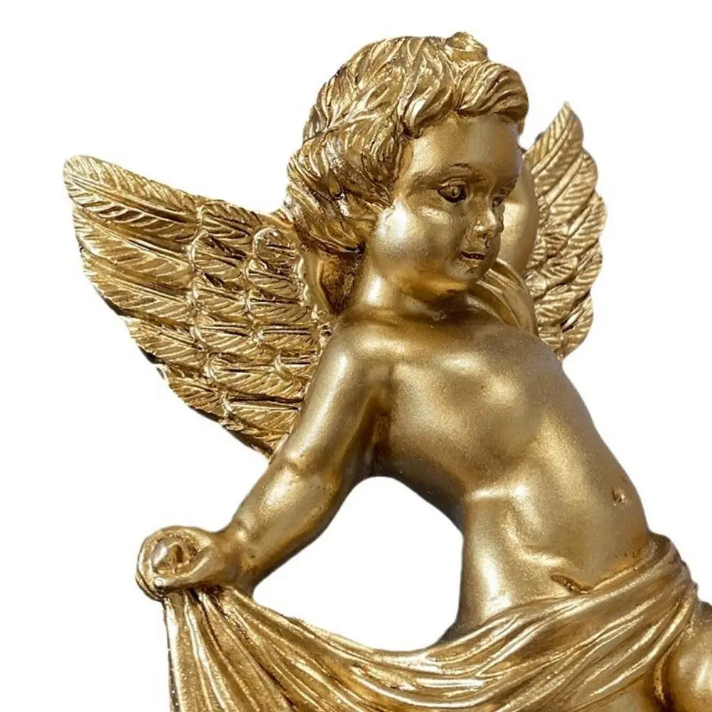 Cherub-Engel-Statuen – Goldenes Harz 14x8cm