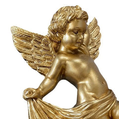 Cherub-Engel-Statuen – Goldenes Harz 14x8cm