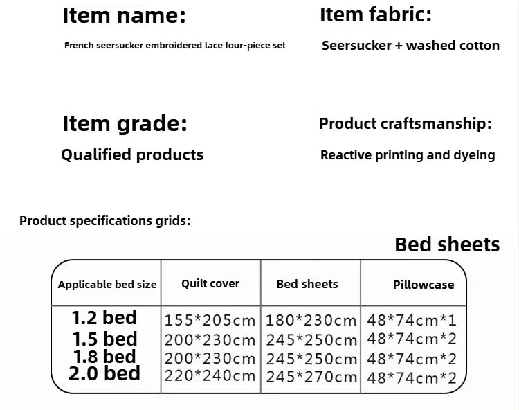 Koreanisches Prinzessin Bettwäsche Set – Baumwolle Rüschen 200x230cm