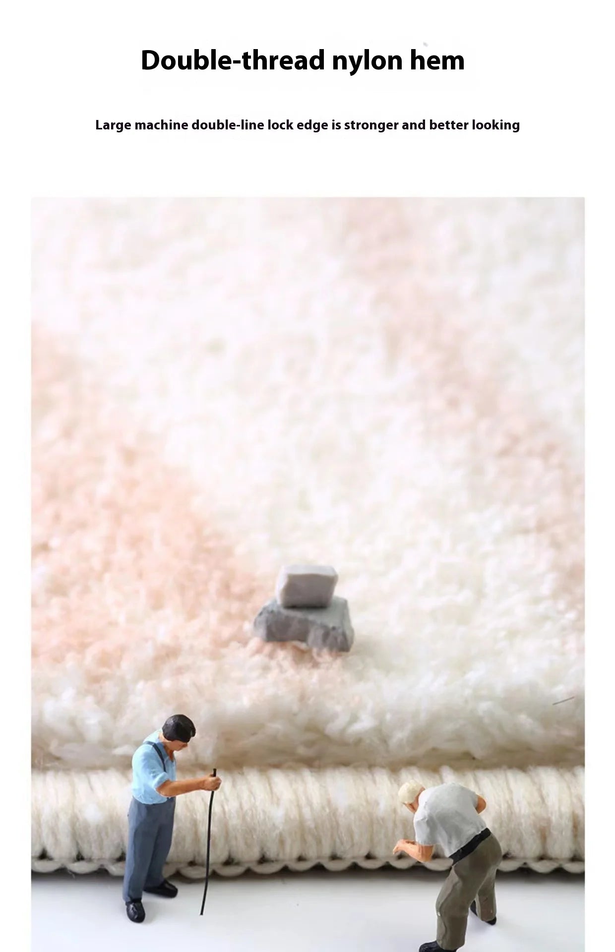 Luxusteppich aus Kunstwolle – Kaschmir Haptik – 80X200CM