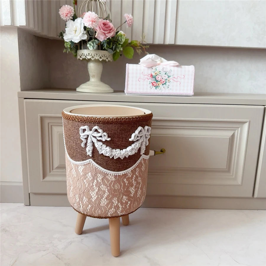 Retro Spitze Abfalleimer – Harz Design – 22x22x35cm