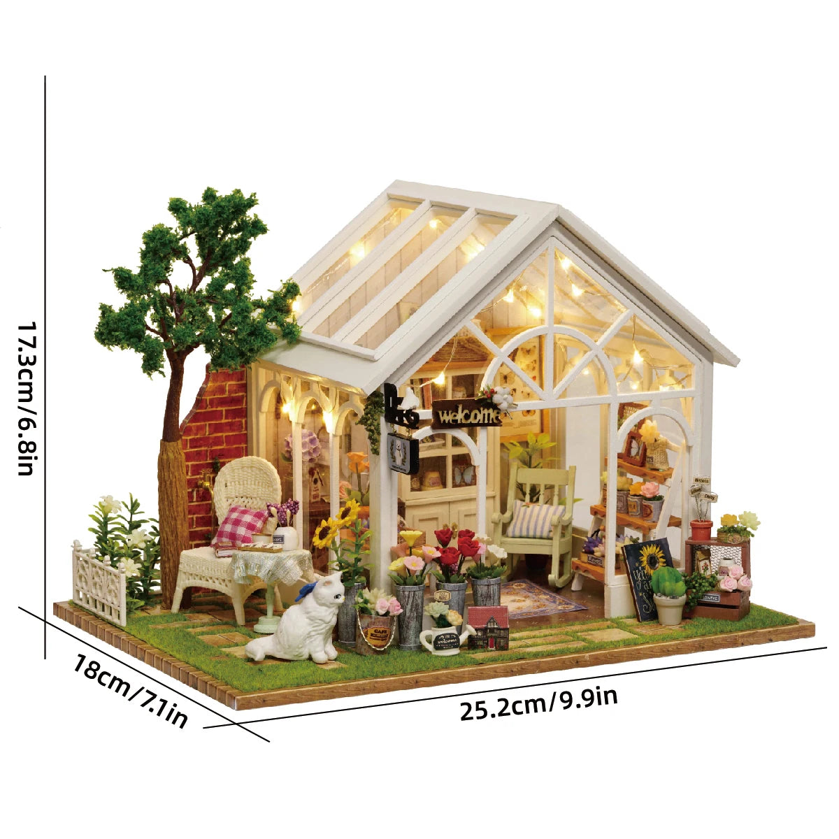 DIY Puppenhaus – Holzdesign – 19x22x17.5 cm