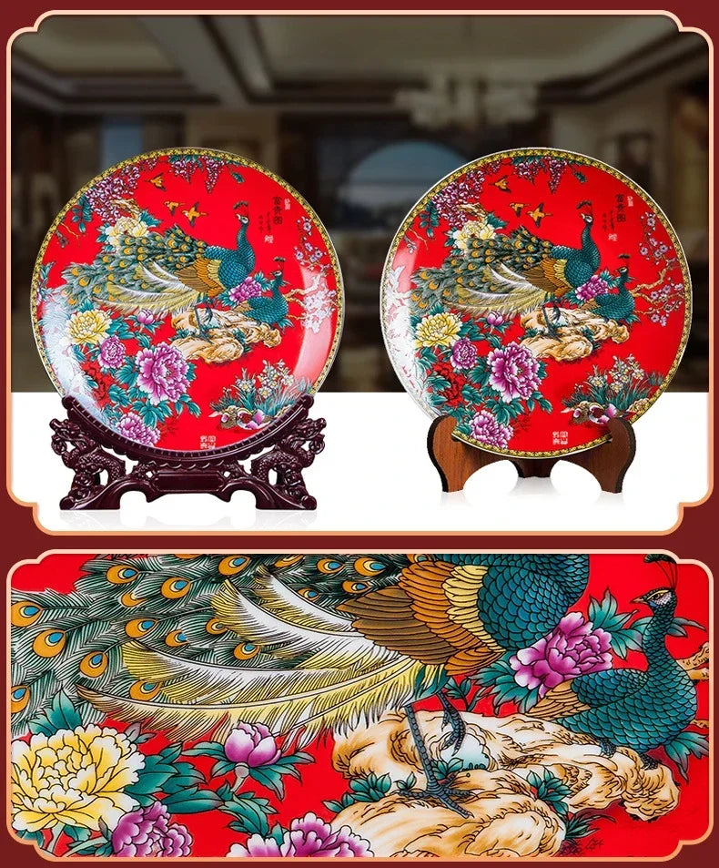 Keramikteller in Gold im boho Stil auf 26cm Stativ