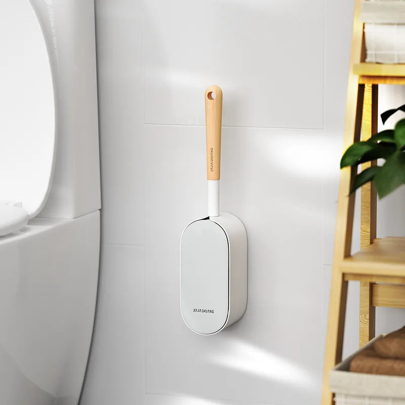 Toilettenbürste – Gebogenes Holzdesign – Wandmontage