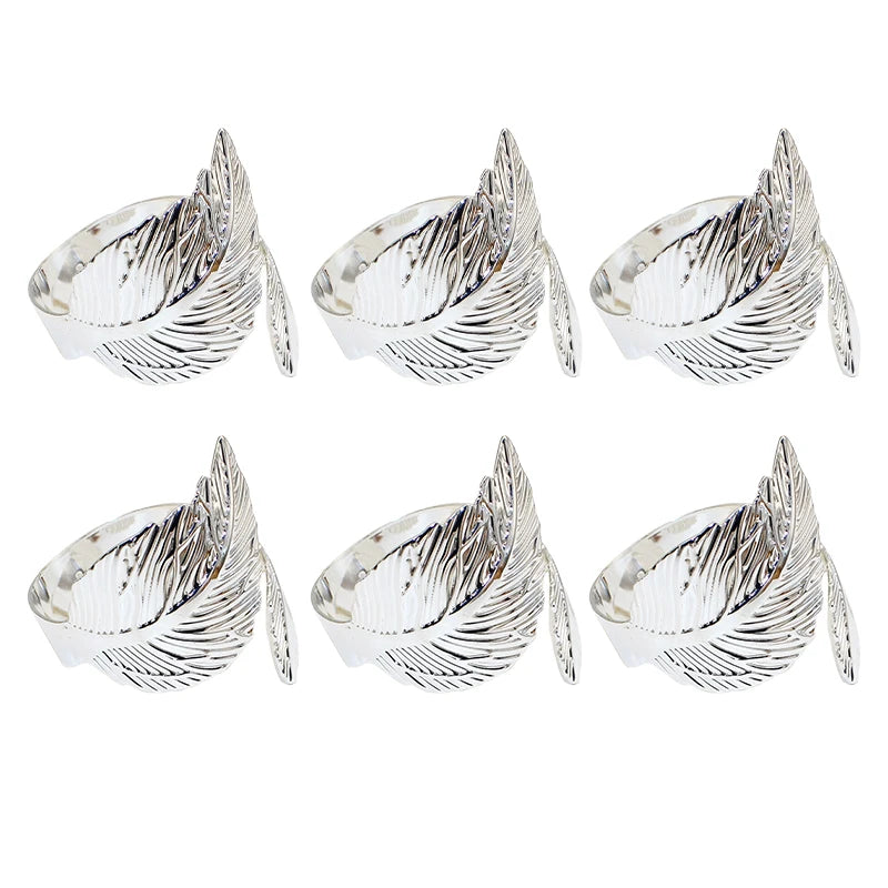 Serviettenringe – Glänzendes Metall – Set aus 6