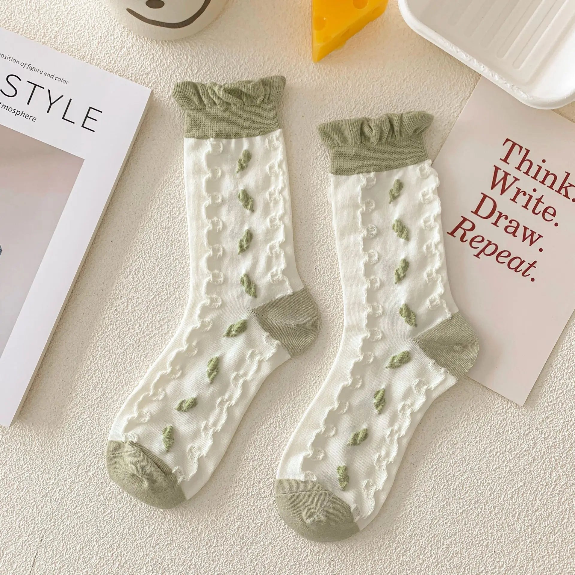 Blumenmuster Socken – Weiches atmungsaktives Set