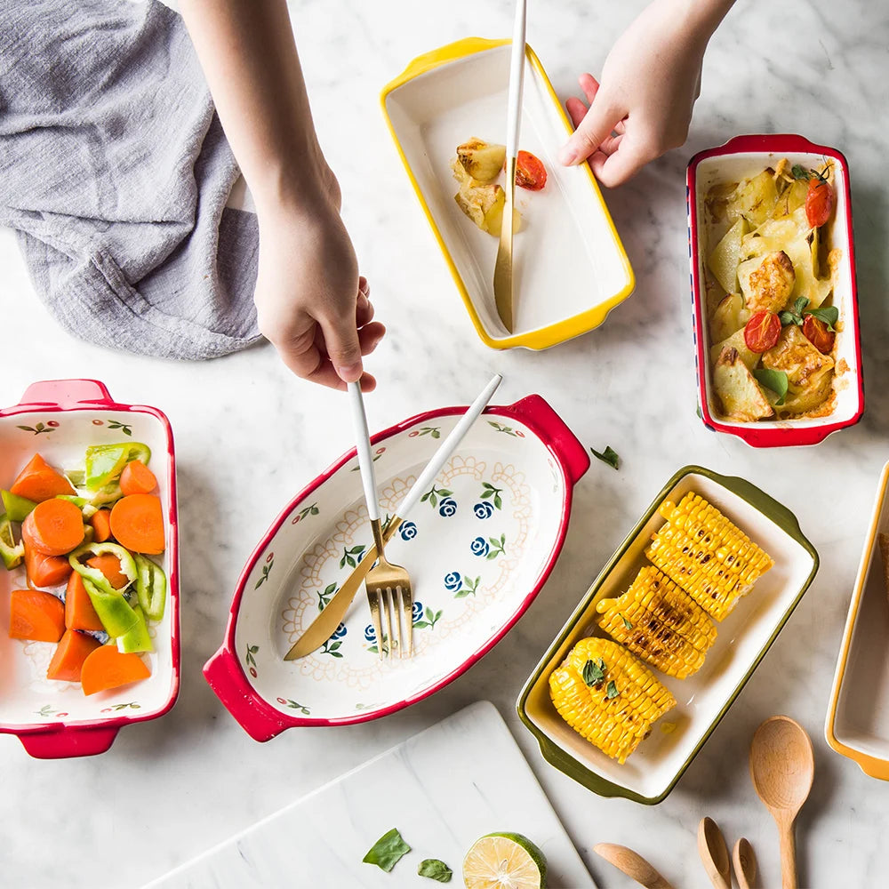 Keramik Backform – Blumen, Oval/Rechteck – Vielseitig