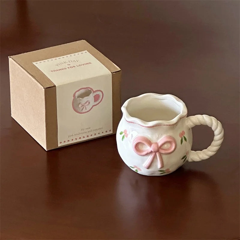 Keramikbecher – Süsses Schleifen-Design – 301-400ml