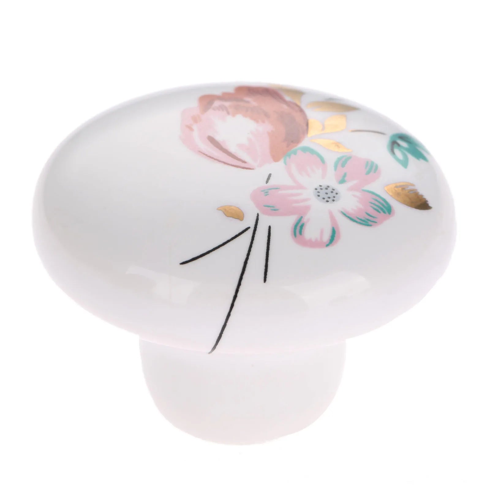 Vintage Keramik Möbelknöpfe – Blumenmuster für Schränke