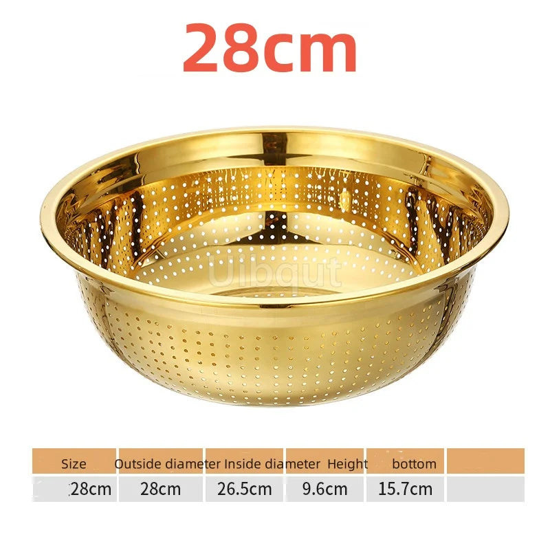 Sieb – Goldener Edelstahl – Verschiedene Grössen