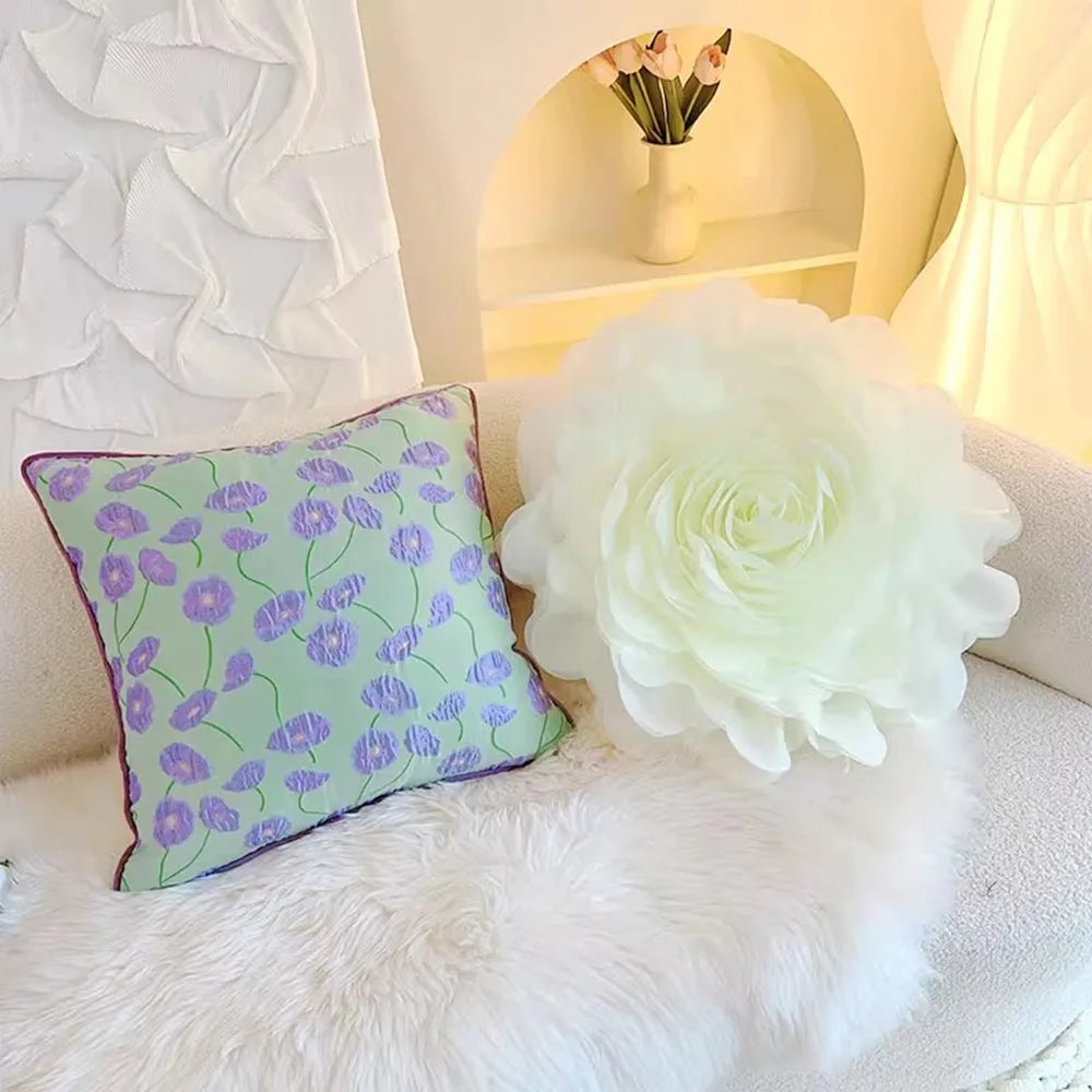 Pastorale Blumen Kissenhülle – Klassisches Baumwolle 45x45cm