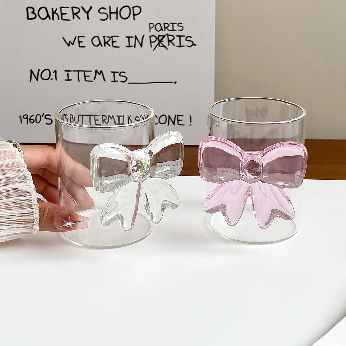 Glas Bow Tie Becher – Handgemacht & Einfach – 301-400ml