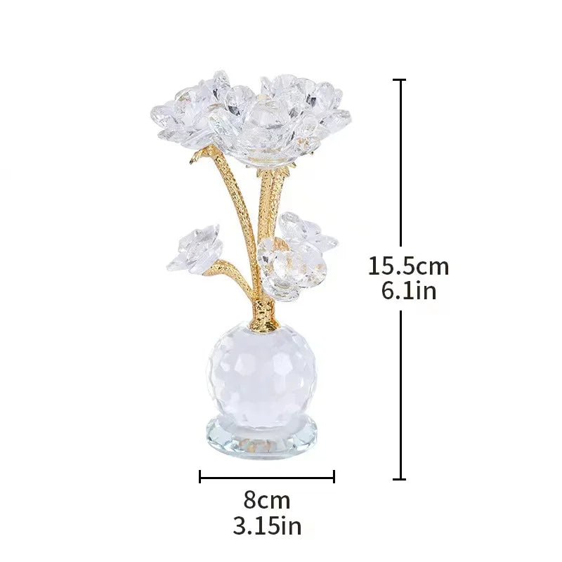 Kristall-Blumenornament – Handgemacht Modern – 15.5x8cm