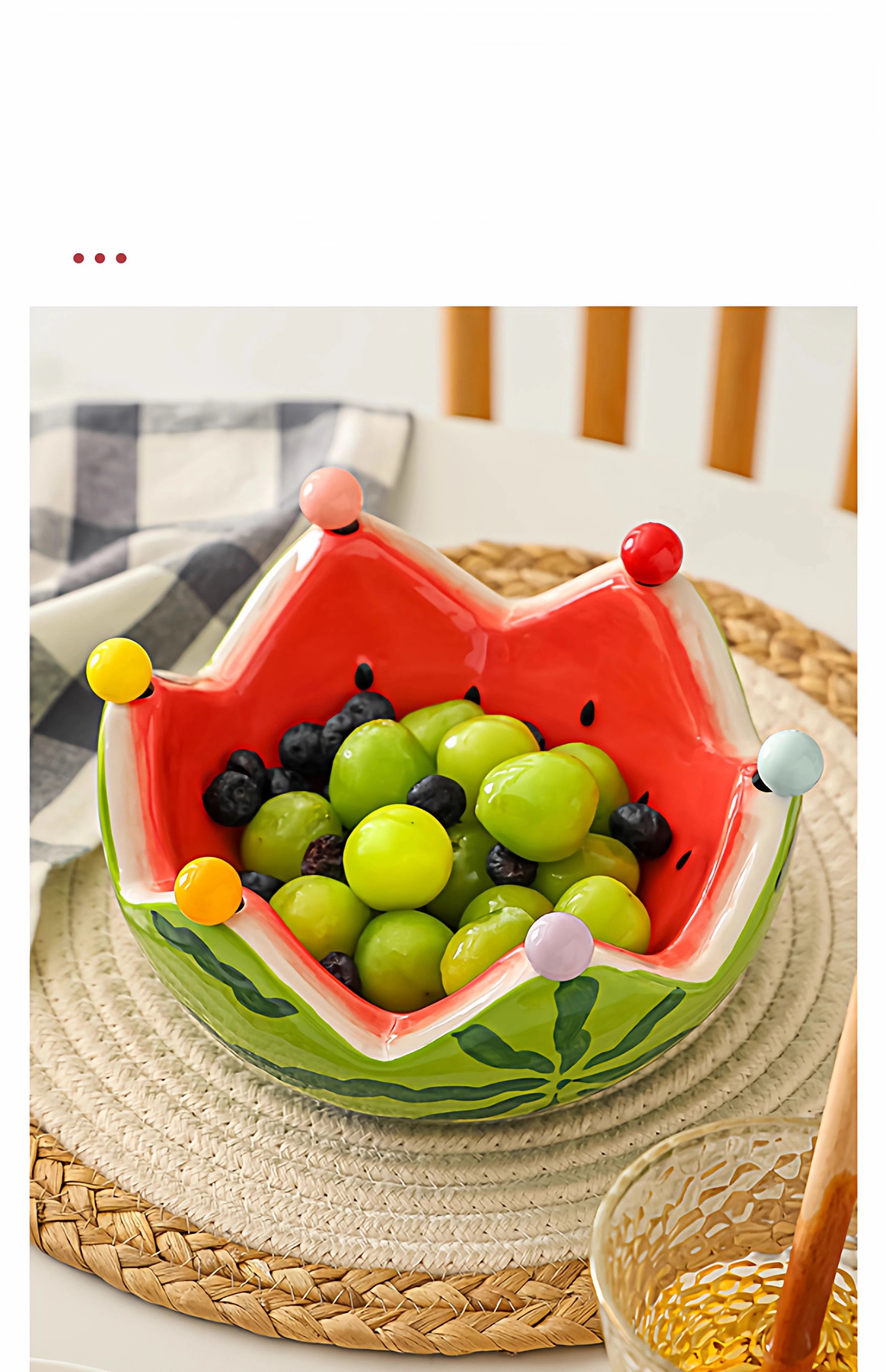 Keramikteller Set – Wassermelonen Design – Hohe Kapazität