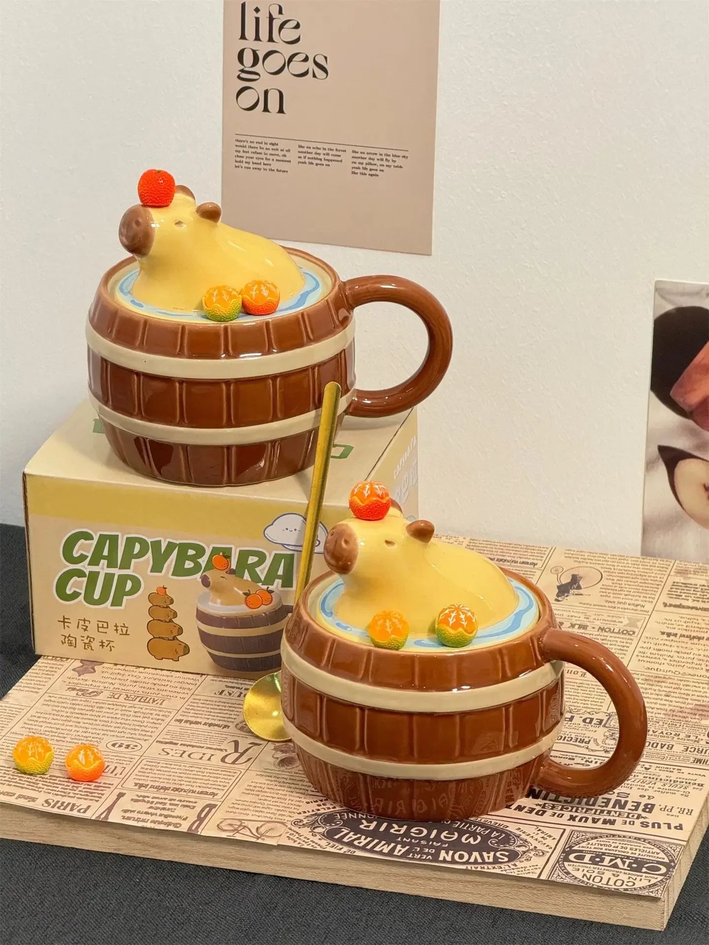 Capybara Tasse – Keramik Cartoon mit Deckel – 400-500ml