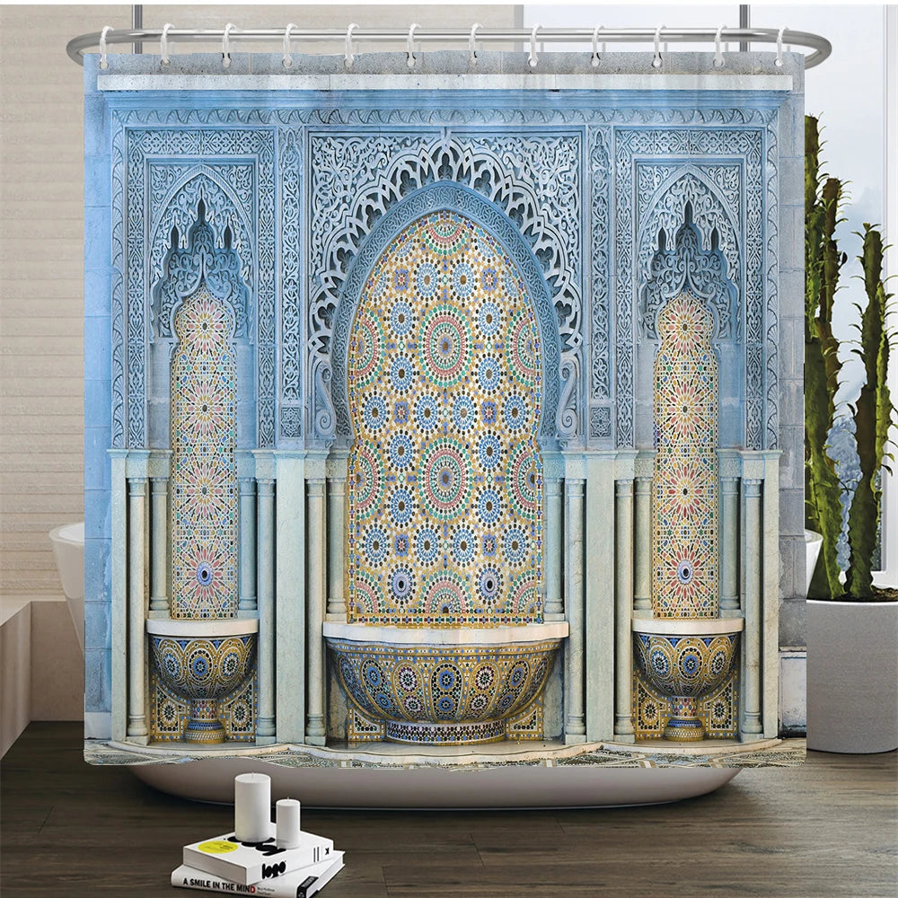 3D Duschvorhang – Marokkanischer Stil – 180x180cm