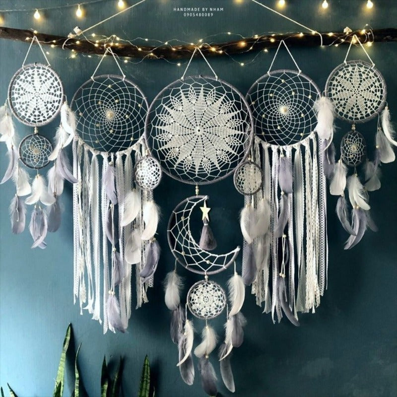 Boho Makramee Traumfänger Set – Textil Deko 5-teilig