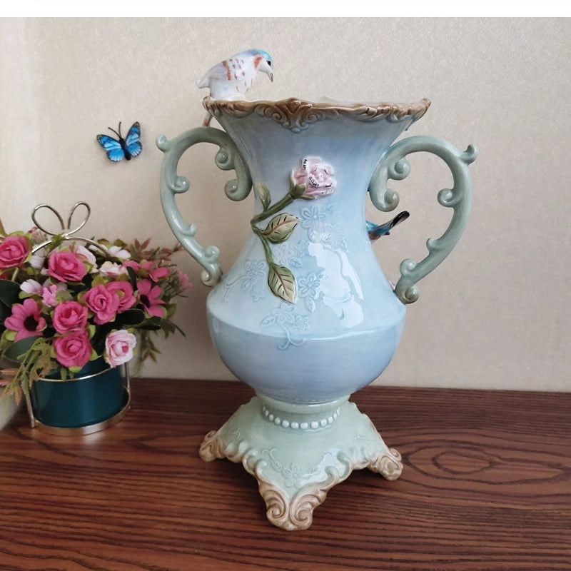 Porzellanvase - Modern Handbemalt - 23x16x33cm