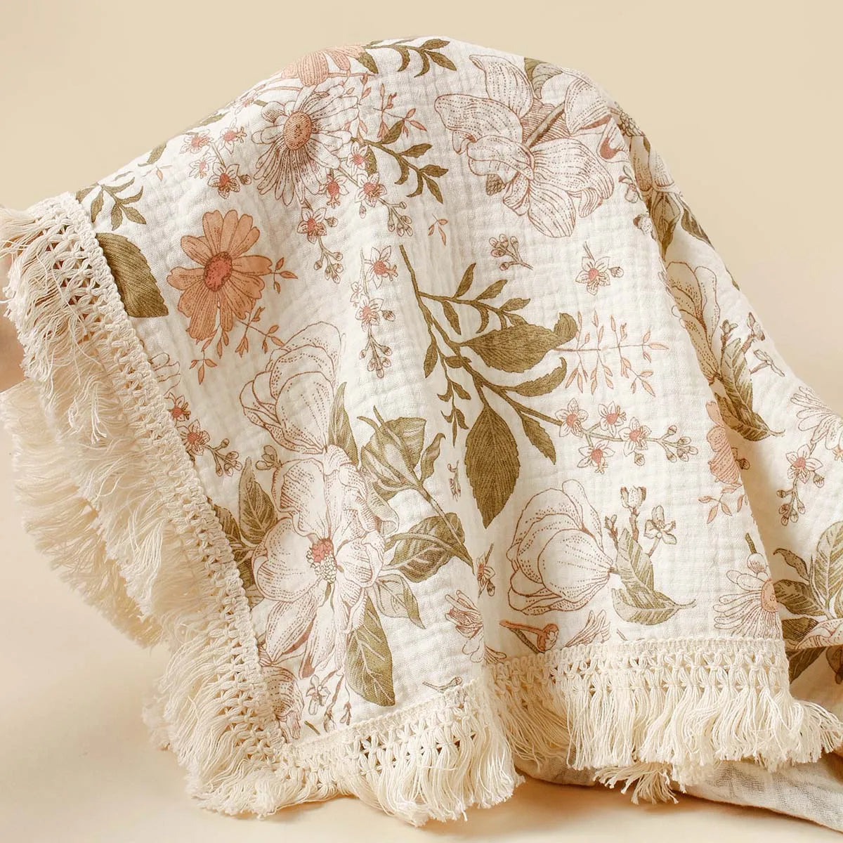 Babybaumwoll-Wickeltuch – Tiermotiv, Bio, 100x120cm