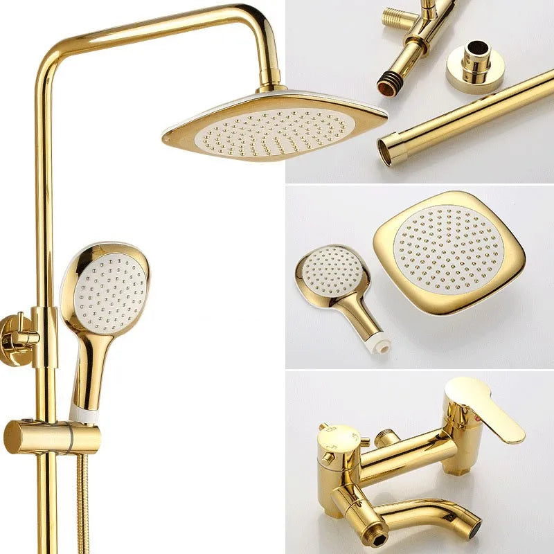 Duschset – Gold Titan Wandmontage