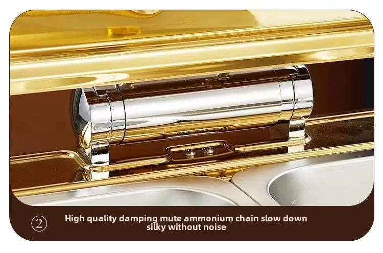 Luxus Speisenwärmer – Gold Edelstahl – 9L Fassungsvermögen