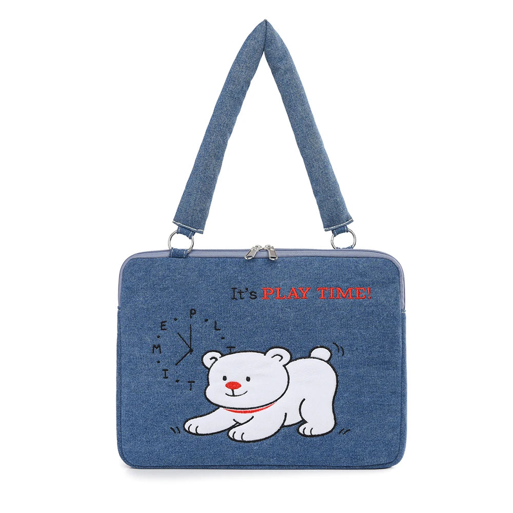 Laptophülle – Denim-Schleifendesign – 13-16 Zoll