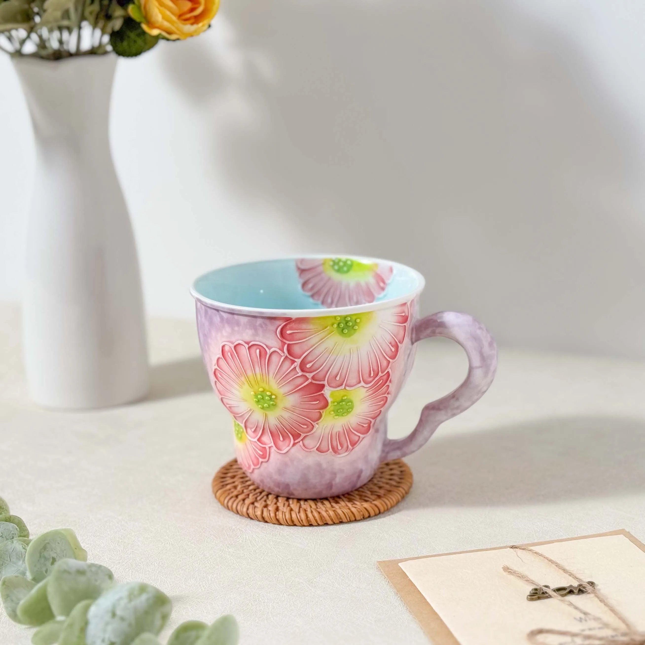 Keramiktasse mit Blumendesign – Japan Stil 501ml