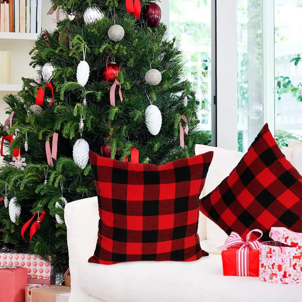 Weihnachtliches Karo Kissenbezug – Schottischer Tartan – 60x60cm