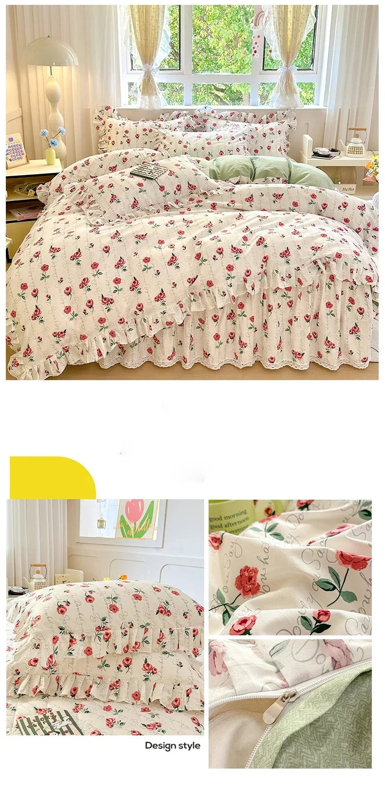 Baumwoll-Bettbezug – Koreanischer Stil Spitze – 150x200cm