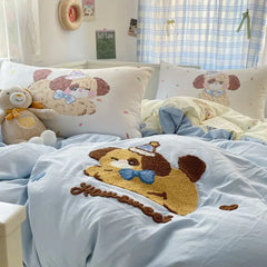 Niedliches Hunde Bettwäsche-Set – Einfaches Polyester – Queen Size