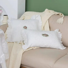 Französische Spitzenkissenhülle – Weiche Baumwolle – Schlafzimmer